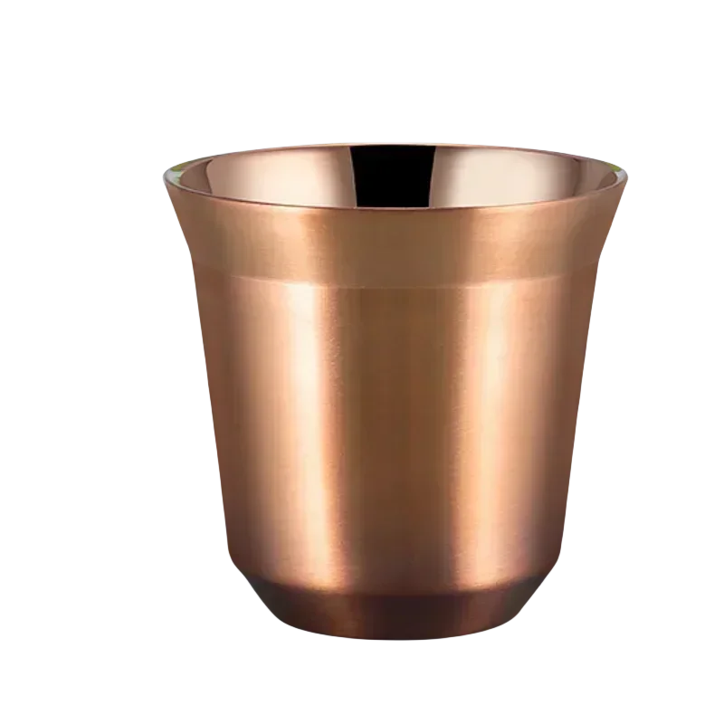 Xícara de Café Expresso para Camping Ao Ar Livre, Feita em Aço Inoxidável 304 Espesso com Parede Dupla e Isolamento Térmico. MDUG (80ml, Marrom)