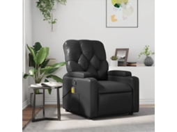 Vidaxl Poltrona De Massagens Reclinável Couro Artificial Preto