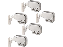 Fechadura De Mola Mini Para Barco, Caravana, Motorhome E Móveis - 5 Peças Aço Nickelado