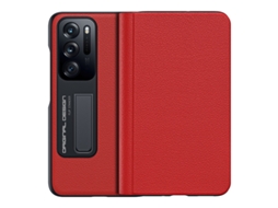 Capa Protetora Dobrável Ultrafina Com Suporte, Em Couro Genuíno (vermelha) Para Oppo Find N.