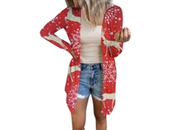 Camisa Com Fecho Frontal, Manga Longa, Suave, Com Estampa De Natal E Halloween, Casual Para Mulher Tipo 5 S