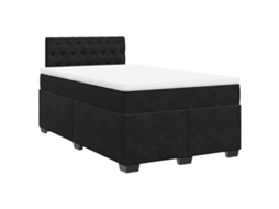 Cama Boxspring com Colchão 120x190 Cm Veludo Preto MAISON EXCLUSIVE
