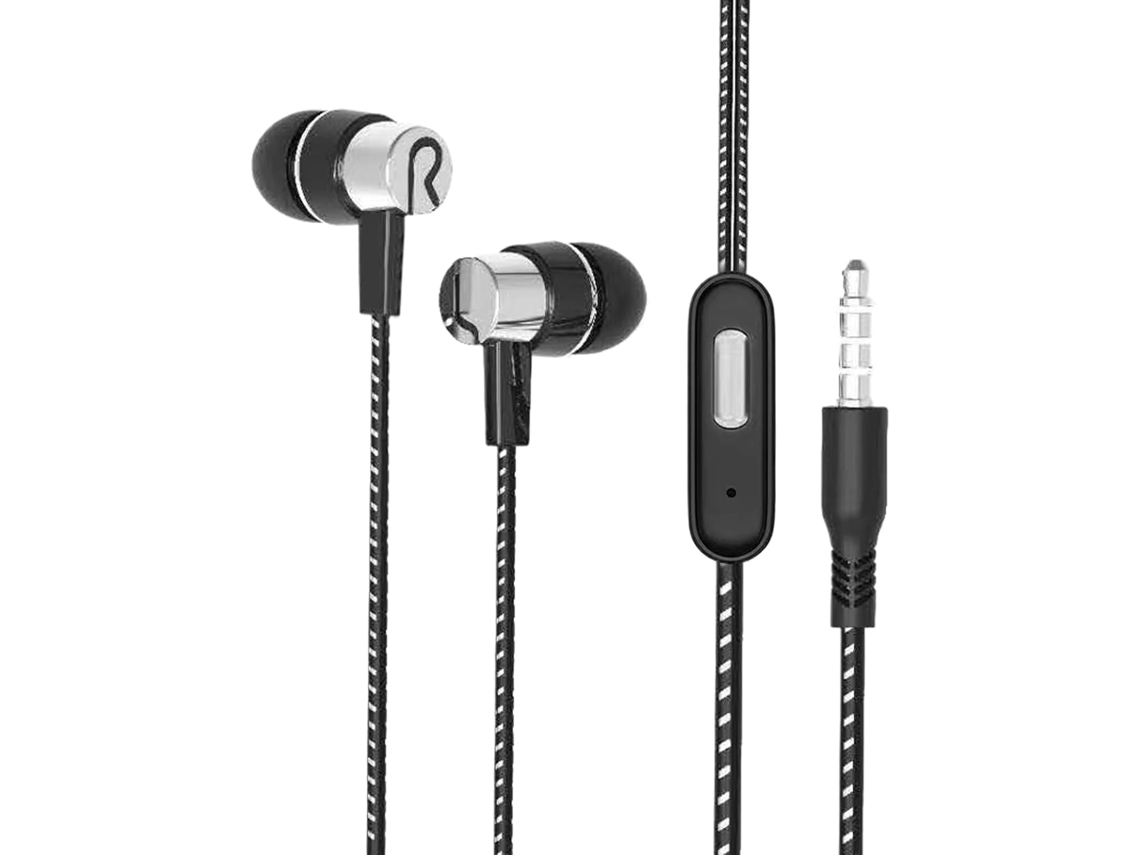 Fones De Ouvido Intra-auriculares Com Fio E Microfone Para Chamadas.