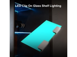Kit de luzes LED clip para prateleiras de vidro com controle remoto RGB, 8 luzes | S/MARCA