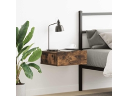Vidaxl Mesa Cabeceira Suspensa 40x30x15cm Derivados Madeira Cor Fumado