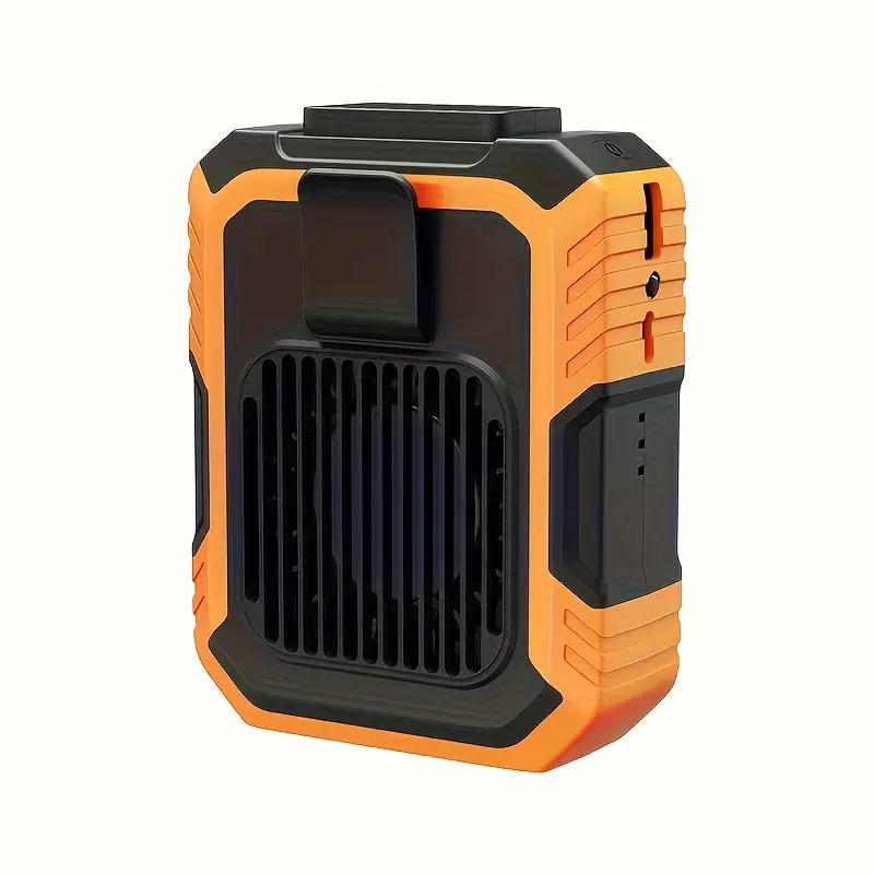 Ventilador Portátil De Cintura Recarregável Via Usb, [cinto + Pescoço + Carregamento + Iluminação] (laranja)