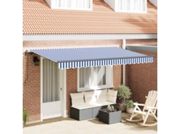 Vidaxl Toldo Retrátil Azul 350 X 200 Cm Tecido