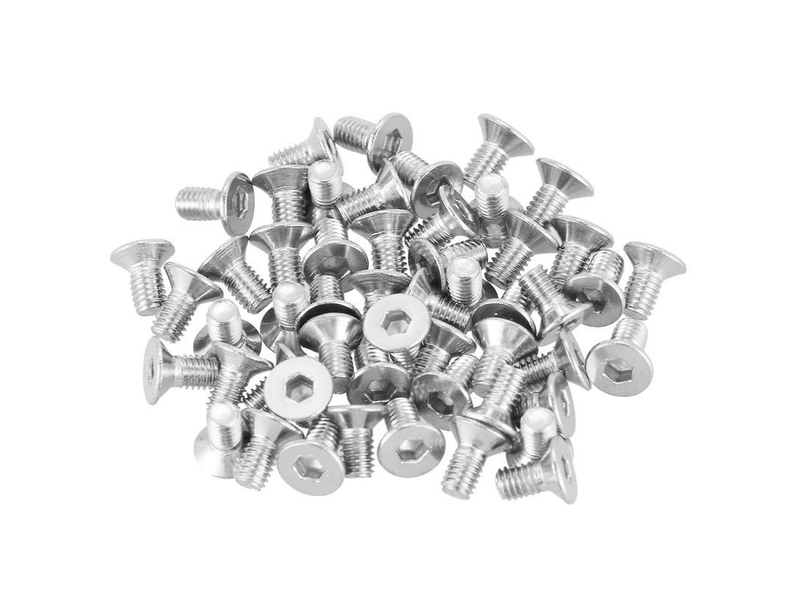 Parafusos De Cabeça Achatada Countersunk M3x6mm Aço Inox 304 Chave Allen 50unidades