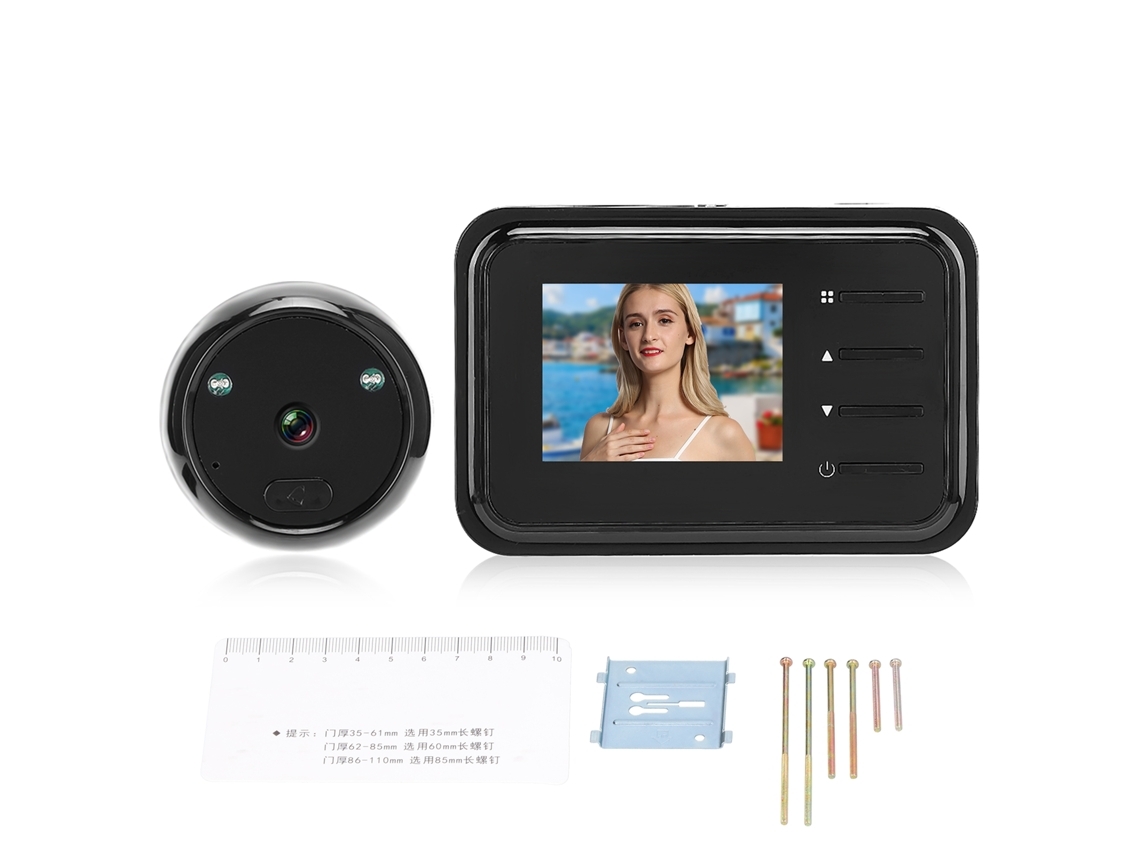 Campainha de Vídeo Digital com Câmera Lcd de 2,4 Polegadas, Visão Noturna e Lente Grande Angular de 90° para Uso Doméstico. Brilvibera_ptg