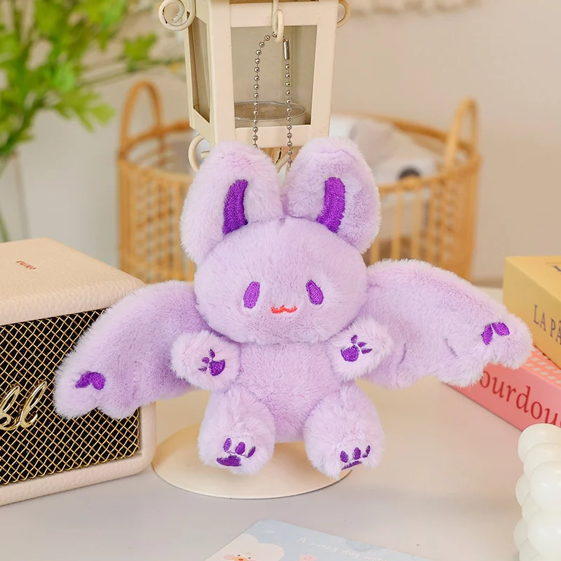 Brinquedo de Pelúcia Coelho Morcego Fofo de 15cm, Boneco de Pelúcia MDUG (roxo 15cm)