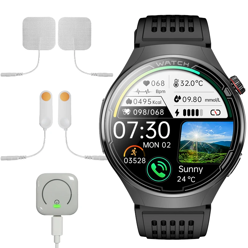 Pulseira MDUG, à prova d'água IP68, dourada e preta
