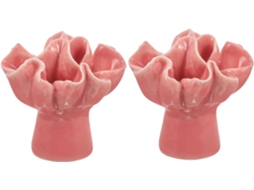 Puxador De Cerâmica Rosa Para Armário, Com Furo Único, 2 Peças, Formato De Rosa