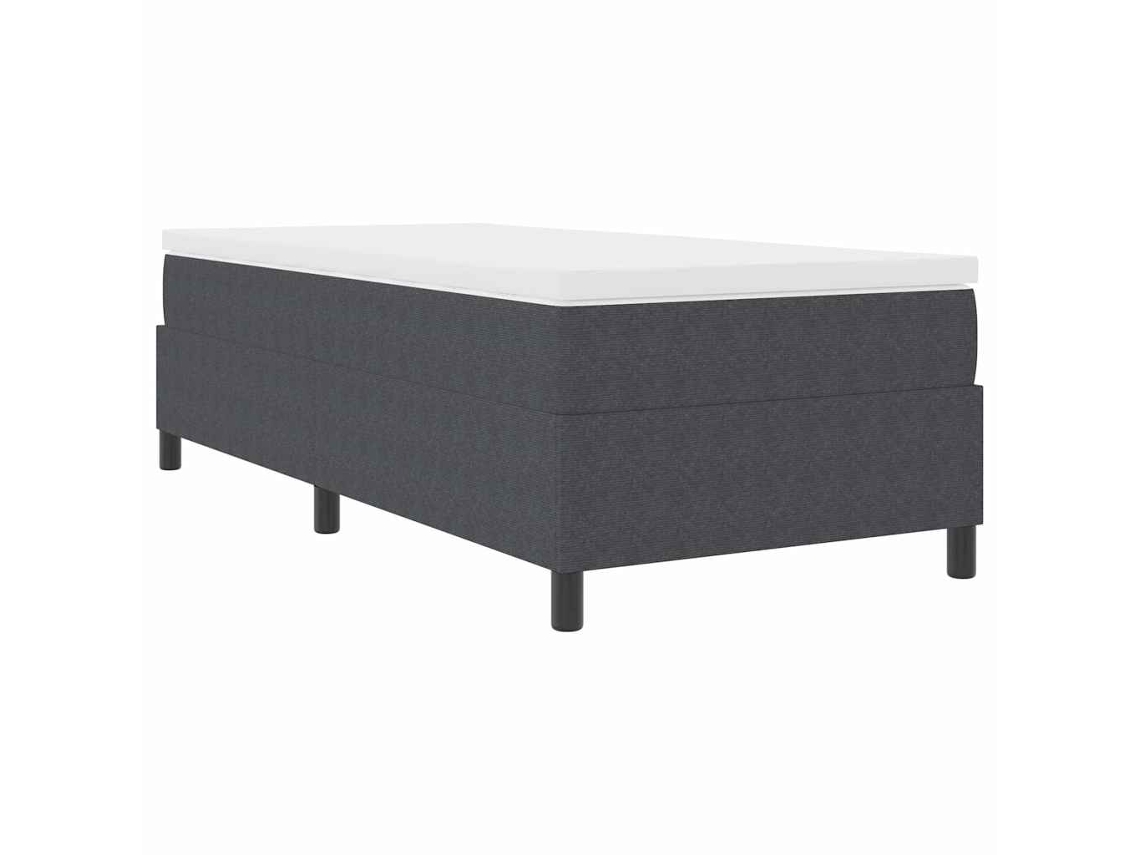Cama De Solteiro | Camas Para Quarto | Cama Box Cinza Escuro E Branco 100 X 200 Cm