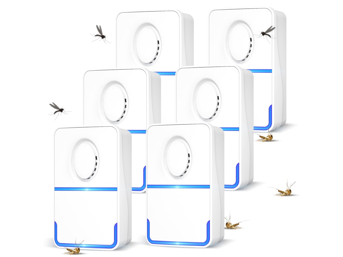 Repelente Ultrassônico de Pragas Plug in 6un para Mosquito, Rato, Inseto e Aranha 850 1300sq.ft Seguro para Humanos Pets | S/MARCA