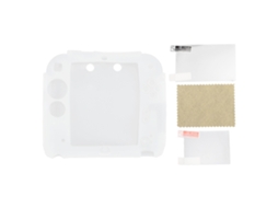 Capa Protetora Para 2ds Resistente A Arranhões Capa De Silicone Macio Com Protetores De Tela Superior E Inferior Para Controle Branco