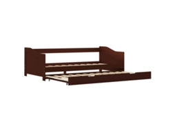 Estrutura de Sofá Cama de Puxar 90x200 Cm Madeira de Pinho Castanho MAISON EXCLUSIVE
