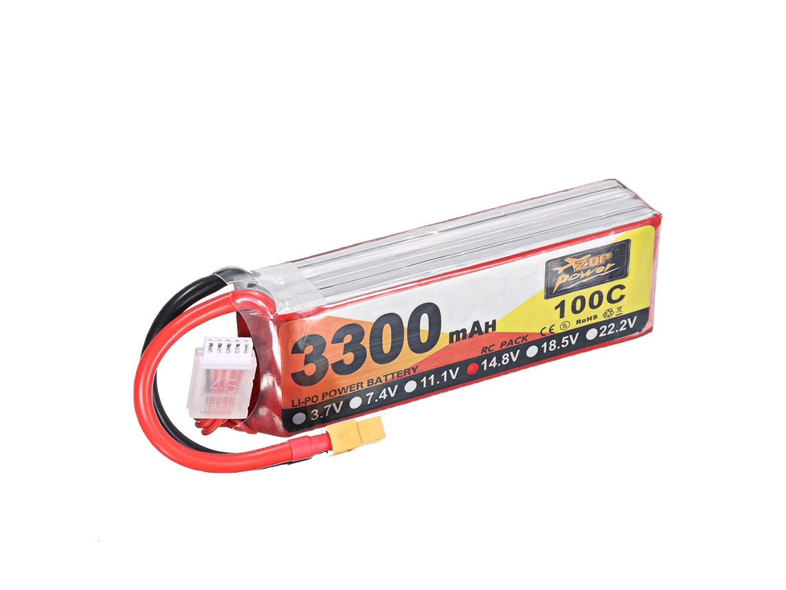 Bateria De Lítio Zop Power 14,8 V 3300 Mah 100c 4s Xt60 Plug Para Helicóptero Rc E Barco