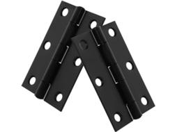 2 Dobradiças De Aço Inoxidável Pretas 7,6 Cm (3 Polegadas) Para