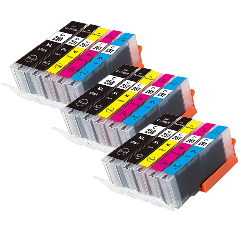 Conjunto de 3 Tinteiros Pgi250 Pgi 250 Cli 251 para Canon Mg5420 Mg5422 Mg5520 Mg5522 Mg6420 Ip7220 Mx722 Mx922 Ix6820 MDUG
