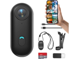 Câmera de Ação de Bolso 7 64gb 1080p, Mini Câmera Corporal, Ideal para Vlogs. TAISHENGDA