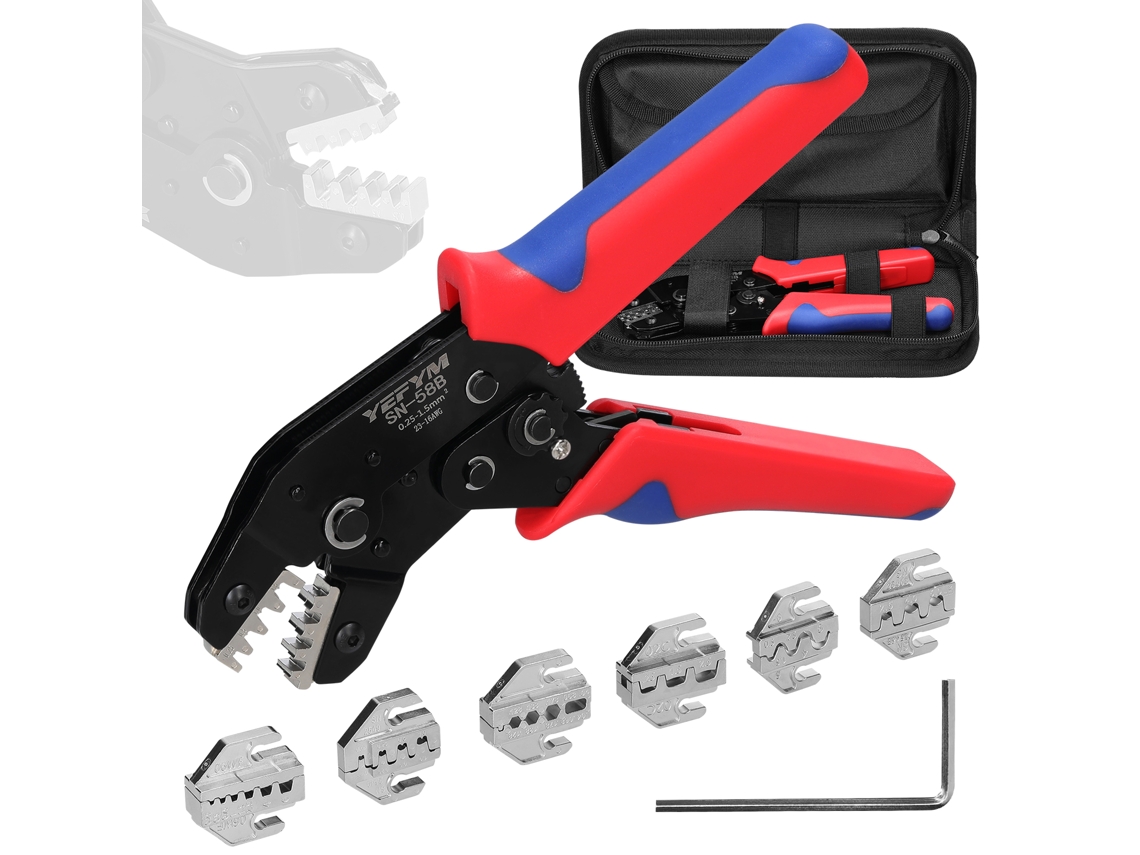 Conjunto de ferramentas de crimpagem de terminais, alicate de crimpagem para eletricista, ferramenta manual para conectores elétricos.