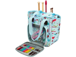 Bolsa Organizadora Para Novelos De Lã, Ideal Viagens E Como Mochila Acessórios Crochê, 25 X 14 Cm, Azul Aquaforge (somente A Bolsa)