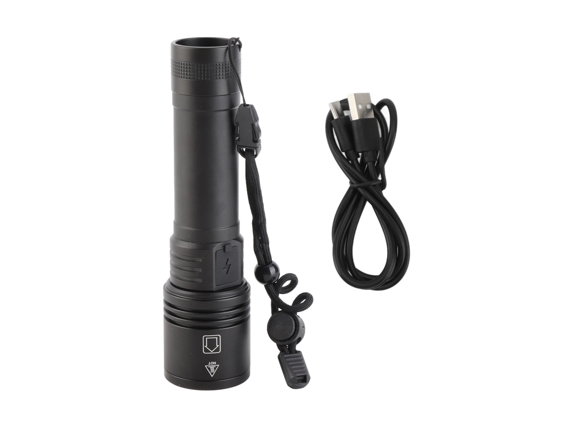 Lanterna Recarregável 1050lm 200m Zoomável Portátil com 5 Modos S/MARCA