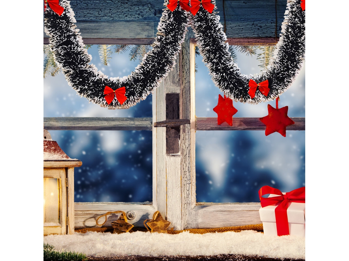 Fios De Neve De Natal (material Pet, Com Laço Dourado) Eoocoo