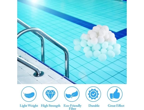 Bolas de filtro de piscina de 1000g, bolas de filtro, meio de filtro de fibra para filtros de areia de piscina, filtragem de água