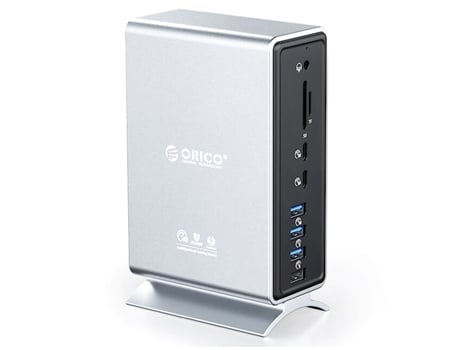 Adaptador ORICO Tb3-S4 15In1 Type-C a 2Thunderbolt3 Aux 3.5Mm 1000Mbps Sd/Tf S/Pdif 2Type-C Usb3.1 2Usb3.0 2Usb2.0 Hdmi
