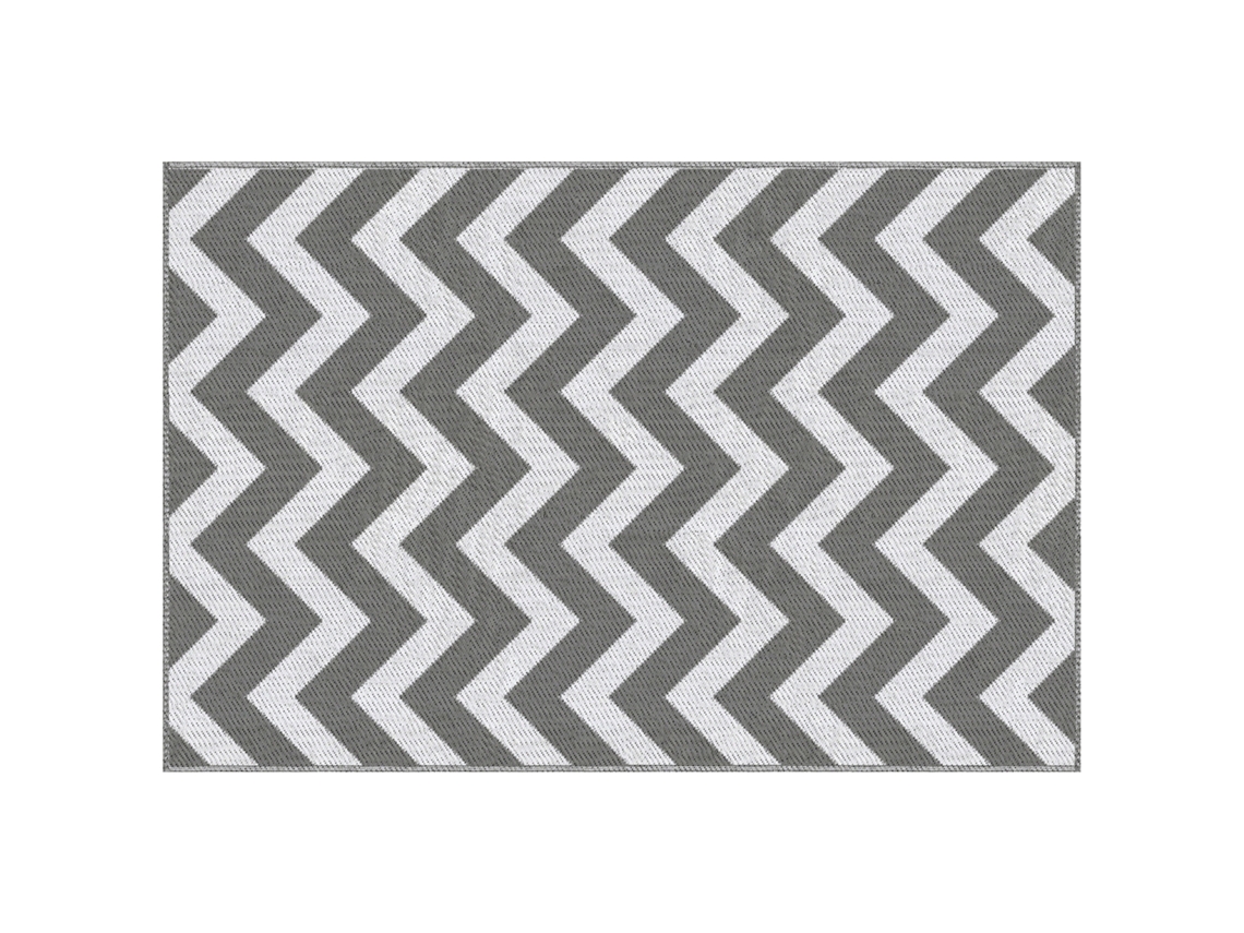 Tapete Exterior Plástico Impermeável Cinza Claro Branco 121x182cm VELTRIX