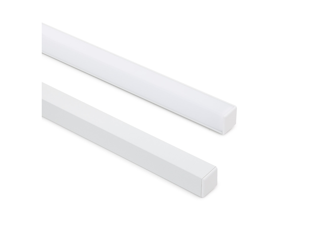 Perfil de alumínio de canto triangular de 2 m para fita de LED até 10 mm branco 2 M transparente