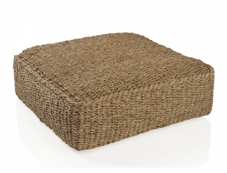 Pufe Quadrado ANDREA HOUSE Castanho 60x60cm — Rattan | 60x60x20cm