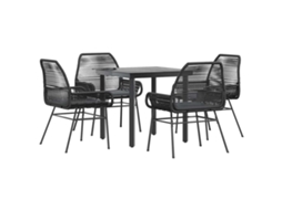 Garden Dining Set, Garden Dining Sets Vidaxl Preto Rattan / Vime (80 X 80 X 74 Cm)