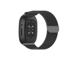Bracelete Pulseira Milanese Mesh para Fitbit by Google Versa 2 Preto