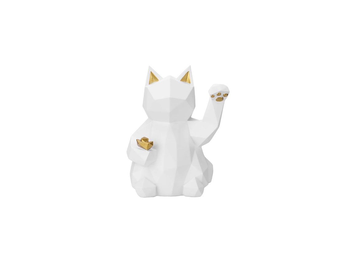 Decoração De Interior Gato Da Sorte Versão Moderna De Maneki Neko Branco Techkidz