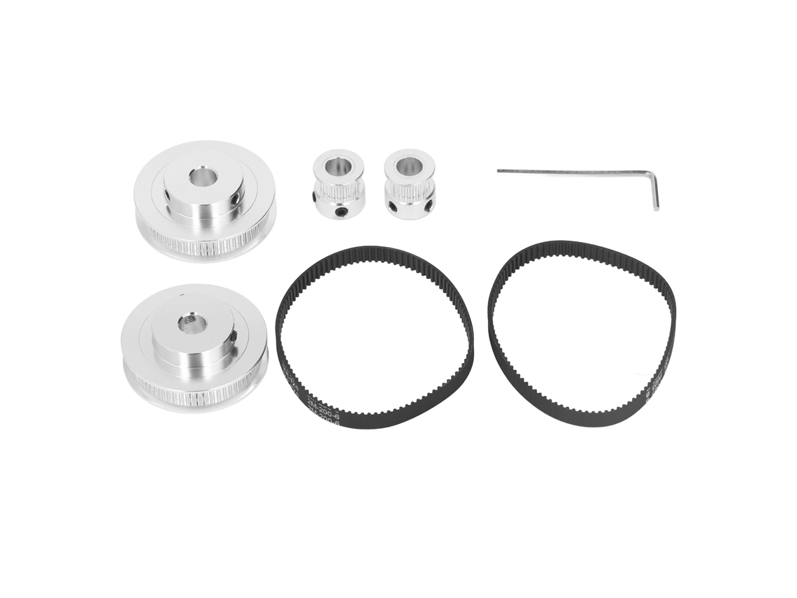 2 Conjuntos Polea Síncrona Gt2 De Aluminio Com 2 Correias 200mmx6mm, Buraco De 8mm, 20/60 Dentes, Acessórios De Impressora 3d