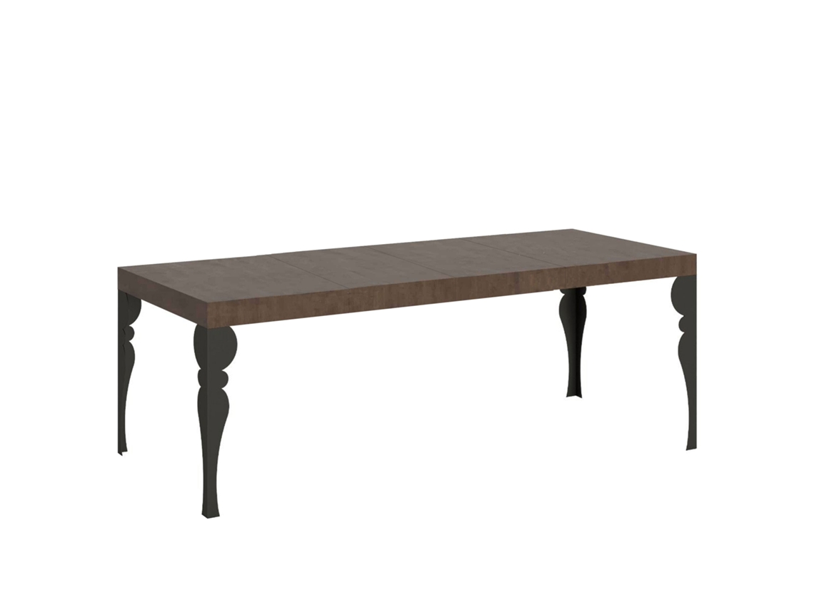 Mesa de Jantar Extensível 90X180/284 Cm Paxon Premium Nogueira Quadro Antracite ITAMOBY