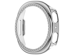 Capa Para Samsung Galaxy Watch 8/9 44mm, Protetora Em Pc Rígido Brilhante E Bumper Anti-impacto Prateado Panoona