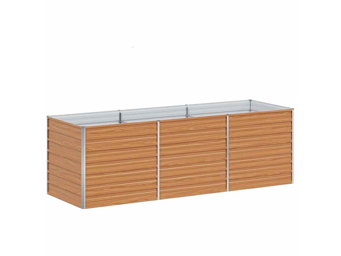 Conjunto 1 Cama De Jardim Vidaxl Castanho Aço (240 X 80 X 77 Cm)