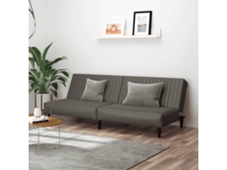Sofá cama HARLANV1 com couro artificial cinzento 2 lugares