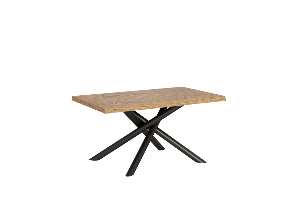 Mesa Fixa 90x160 Cm Carvalho Vindral Descascado Com Pés Antracite Itamoby