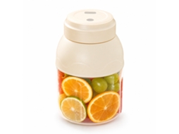 Liquidificadora Portátil Elétrica Usb 800 Ml, 38 Lâminas, Copo Branco Com 2 Tampas