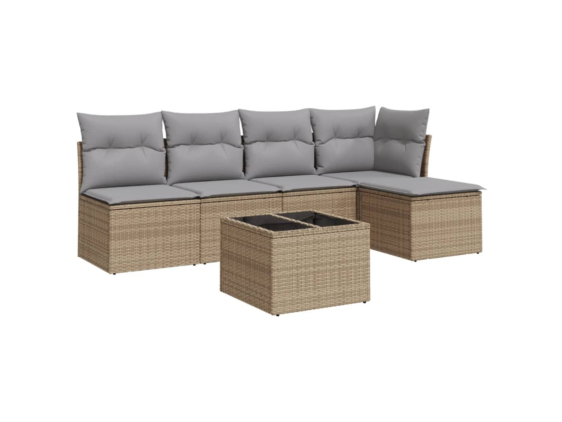 Garden Sofa Set, Garden Sofa Sets Vidaxl Bege Rattan / Vime (n/a)