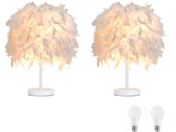 Luz De Mesa De Penas Conjunto 2 Unidades Luz Cabeceira Decoração Quarto