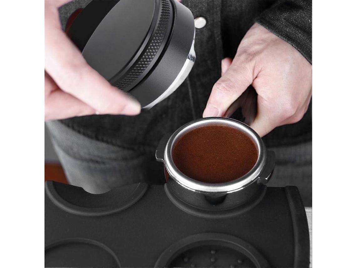 Ajustador De Altura Distribuidor Nível Ferramenta Acessório Tamper Café Aço Inoxidável 58mm Preto