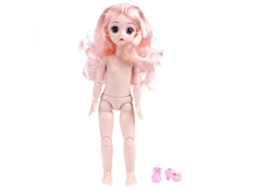 Ats muñeca de Moda para Niñas com Articulações Móveis de 30cm, Presente de Aniversário, Cabelo Cacheado e Sapatos