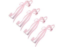 Aboofan 2-pares De Ganchos Porta, Ideais Pendurar Roupas E Toalhas, Design Com Laço De Ferro Rosa, Fixação