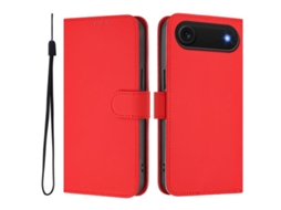 Capa De Couro Sintético Para Iphone Air - Toque Suave - Cor Sólida - Com Cordão