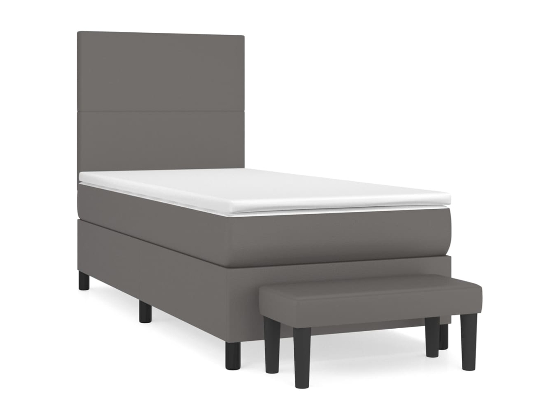 Box Spring Bed, Box Spring Beds Vidaxl Cinzeto Couro Artificial (90 X 190 Cm)